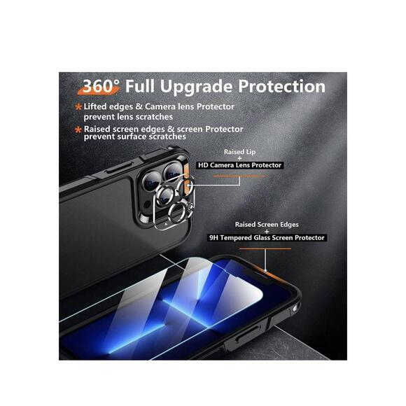 iPhone 13 Pro Max Case, with 2 Glass Screen Protector + Camera Lens Protector - Picture 3 of 5